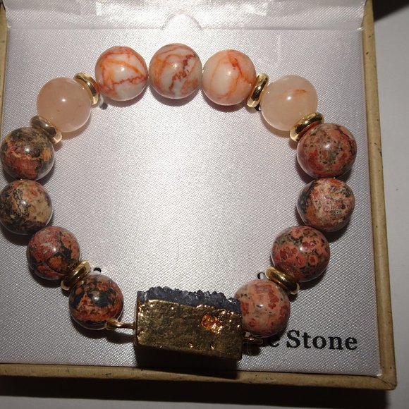 Natural Elements Genuine Stone Druzy Bracelet - Picture 3 of 5